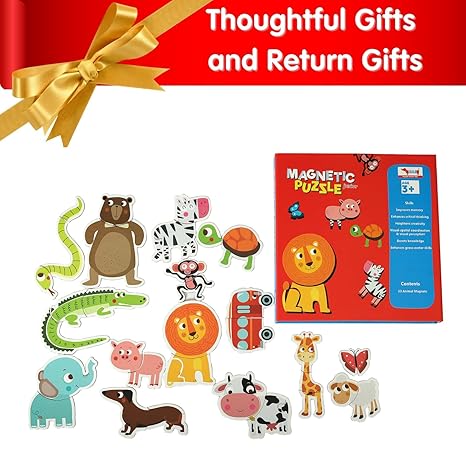 CocoMoco Kids Magnetic Puzzles for Kids 30+ Pieces Animal Puzzle Birthday Return Gifts for Kids