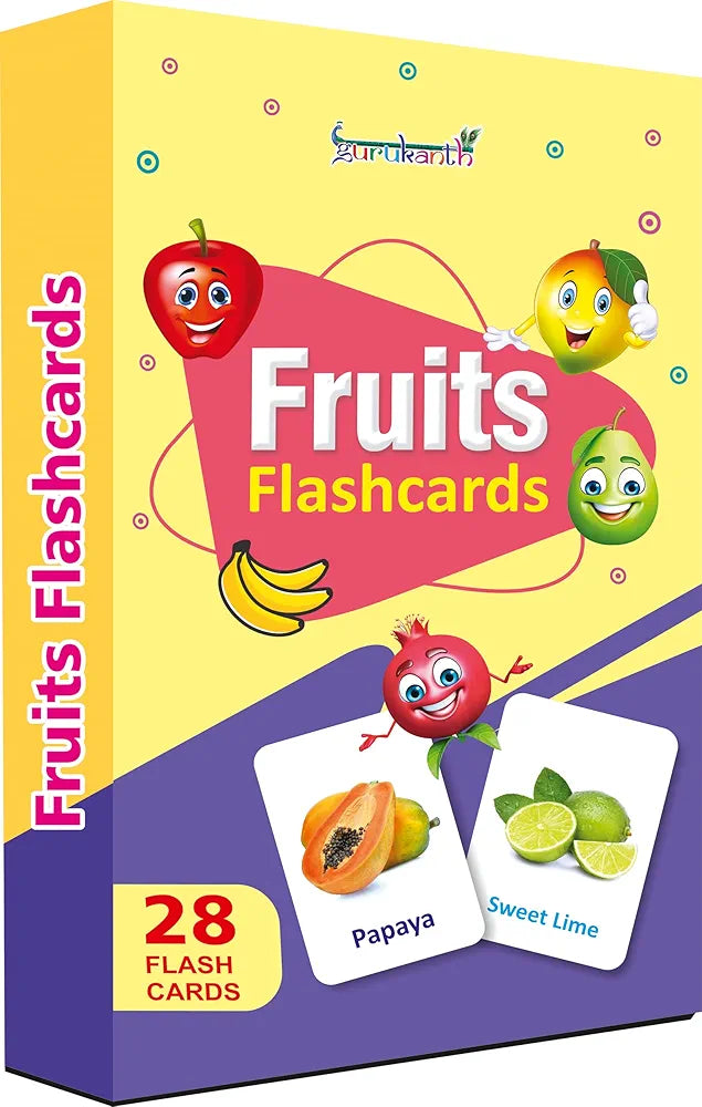 Gurukanth® Premium Fruits Flash Cards for Kids Early Learning | Easy & Fun Way of Learning 1 Year to 6 Years Babies Smart Toys
