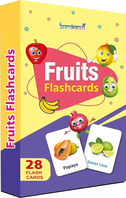 Gurukanth® Premium Fruits Flash Cards for Kids Early Learning | Easy & Fun Way of Learning 1 Year to 6 Years Babies Smart Toys