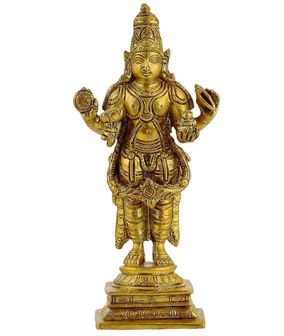 The Advitya Brass Lord Dhanvantari Statue| Lord Vishnu/ God of Ayurveda/medicine Idol | Murti Dhanvantri Dev for Puja Temple Home Office