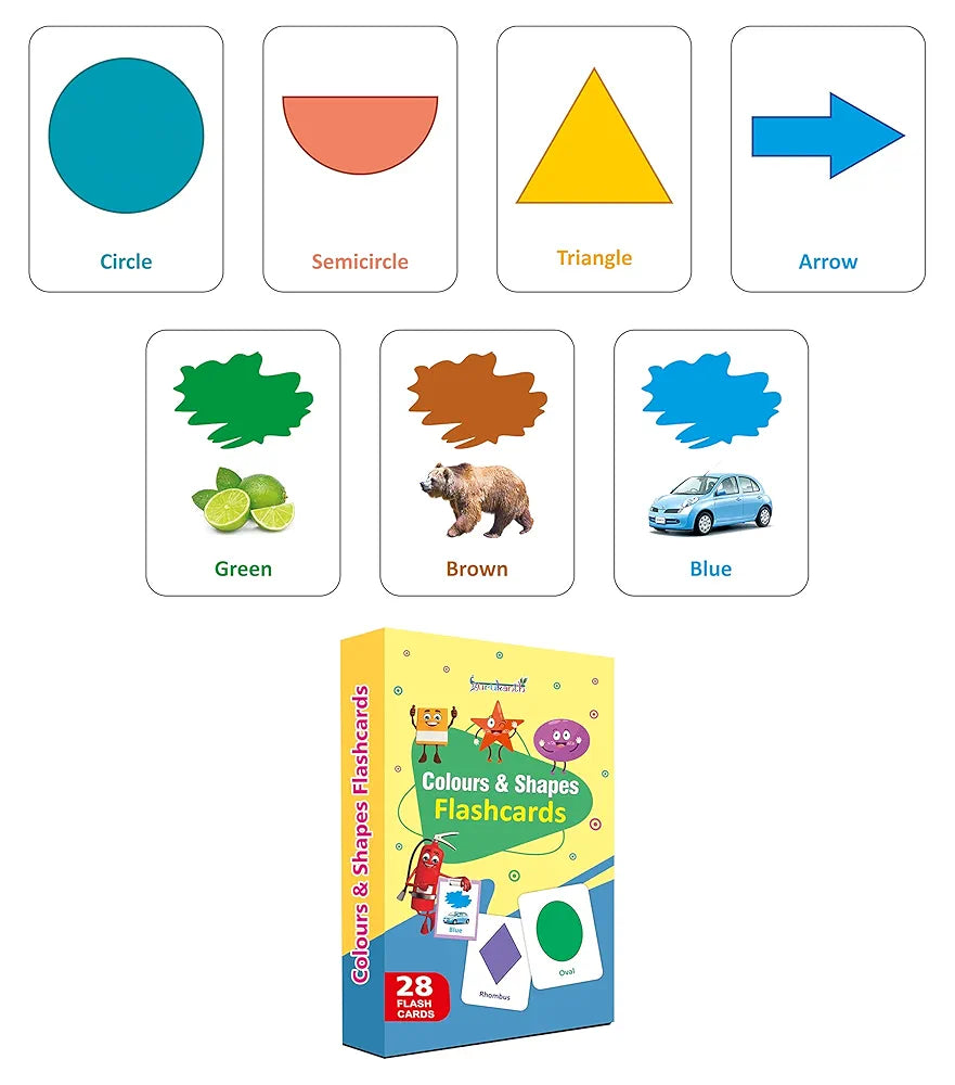 Gurukanth® Premium Colours & Shapes Flash Cards for Kids Early Learning | Easy & Fun Way of Learning 1 Year to 6 Years Babies Smart Toys