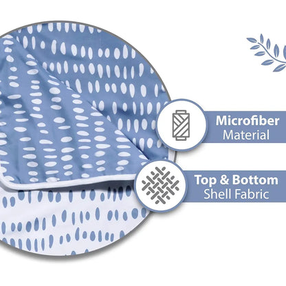 Divine Casa 120 GSM Microfiber Double Dohar Soft & Lightweight Throw Blanket Rain Dash Pattern Colour Rainy Blue