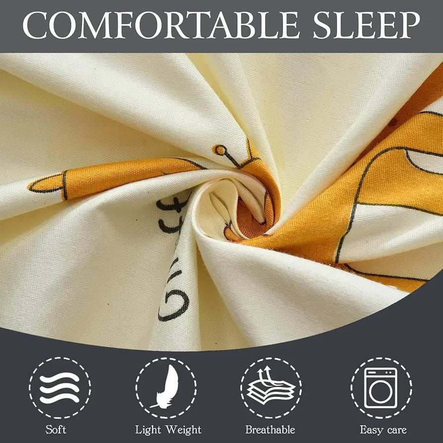Fresh From Loom Bed Sheet with 2 Pillow Cover Cartoon Printed Double Bed King Size Bedsheet 144 TC Multi-Color 2