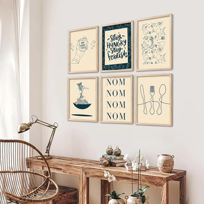 Kotart Restaurant Theme Digital Painting for Kitchen Restaurant Cafe Wall Decoration D