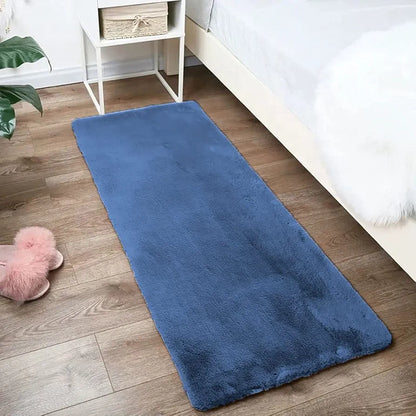 Luxe Home International Ruffle Bath Runner Rabbit 2 X 5 Ft Colour Blue