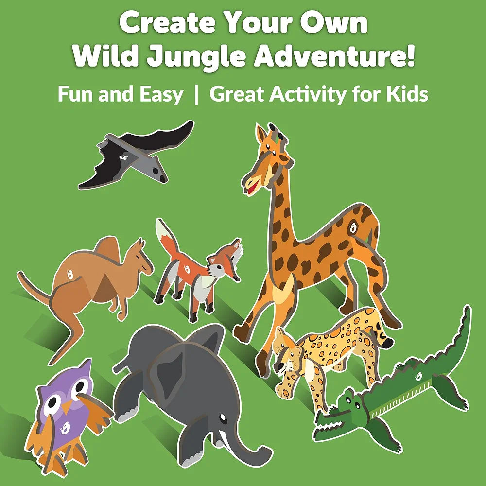 Butterfly EduFields 3D Wooden Animal Puzzles for Kids  | DIY Educational Toys for Boys & Girls | Birthday Gift for 2, 3, 4 Year Old Kids | Montessori Learning & Craft Kit