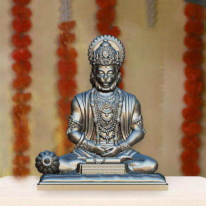 Jd Fresh 4.5 Inch Bajrangbali Statue with Gada - silver