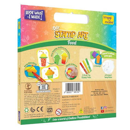 Imagimake Stamp Art Food Coloring & Stamping Set for Girls & Boys Multicolour