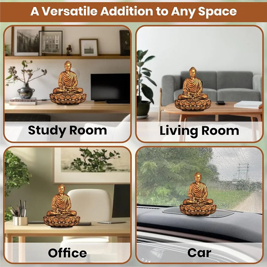 Jd Fresh 6 Inch Gautam Buddha Statue - Gold