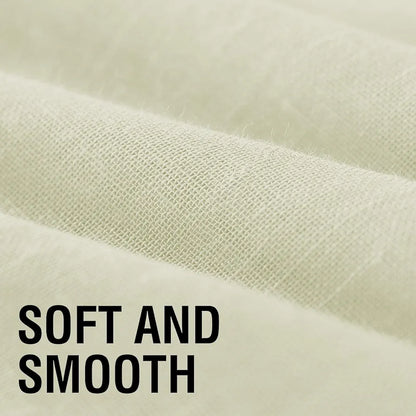 Cloth Fusion Cotton Feel Sheer Door Curtains 7 Feet Long Set of 2 Semi-Transparent Cream