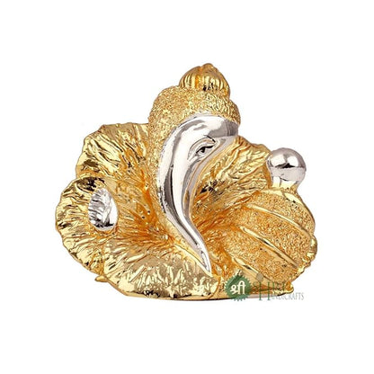 Indicast Lord Ganesha Idol Gold & Silver Plated Murti for Good Luck & Success Living Room Home and Office Decor & Gifts