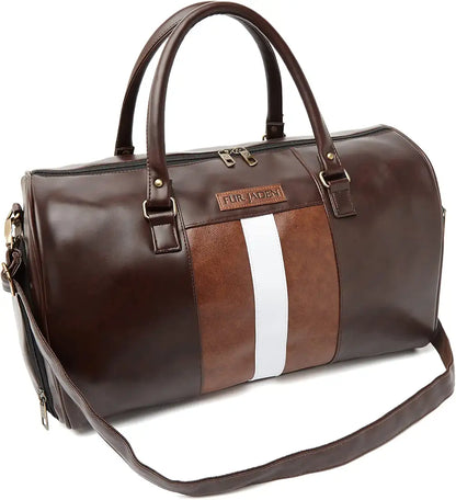 Fur Jaden Weekender Travel Duffle Bag with Separate Shoe/Laundry Compartment for Men & Women Made of Vegan Leather