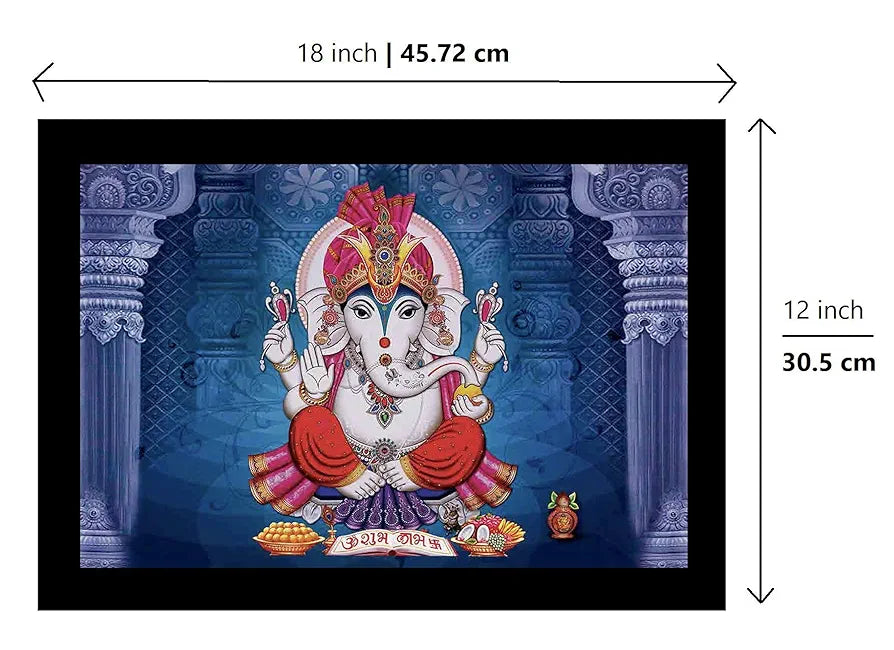 Lifehaxtore Prosperity Shubh Labh Ganesha Art Framed Painting