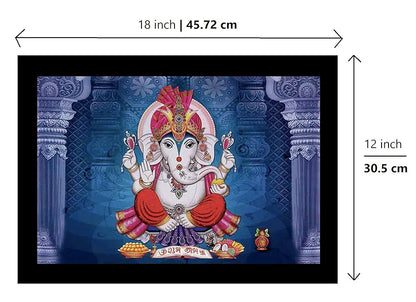 Lifehaxtore Prosperity Shubh Labh Ganesha Art Framed Painting