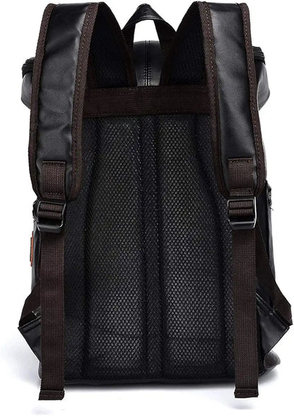 FUR JADEN Vegan Leather Anti Theft Casual Laptop Backpack with 15.6 Inch Laptop Pocket