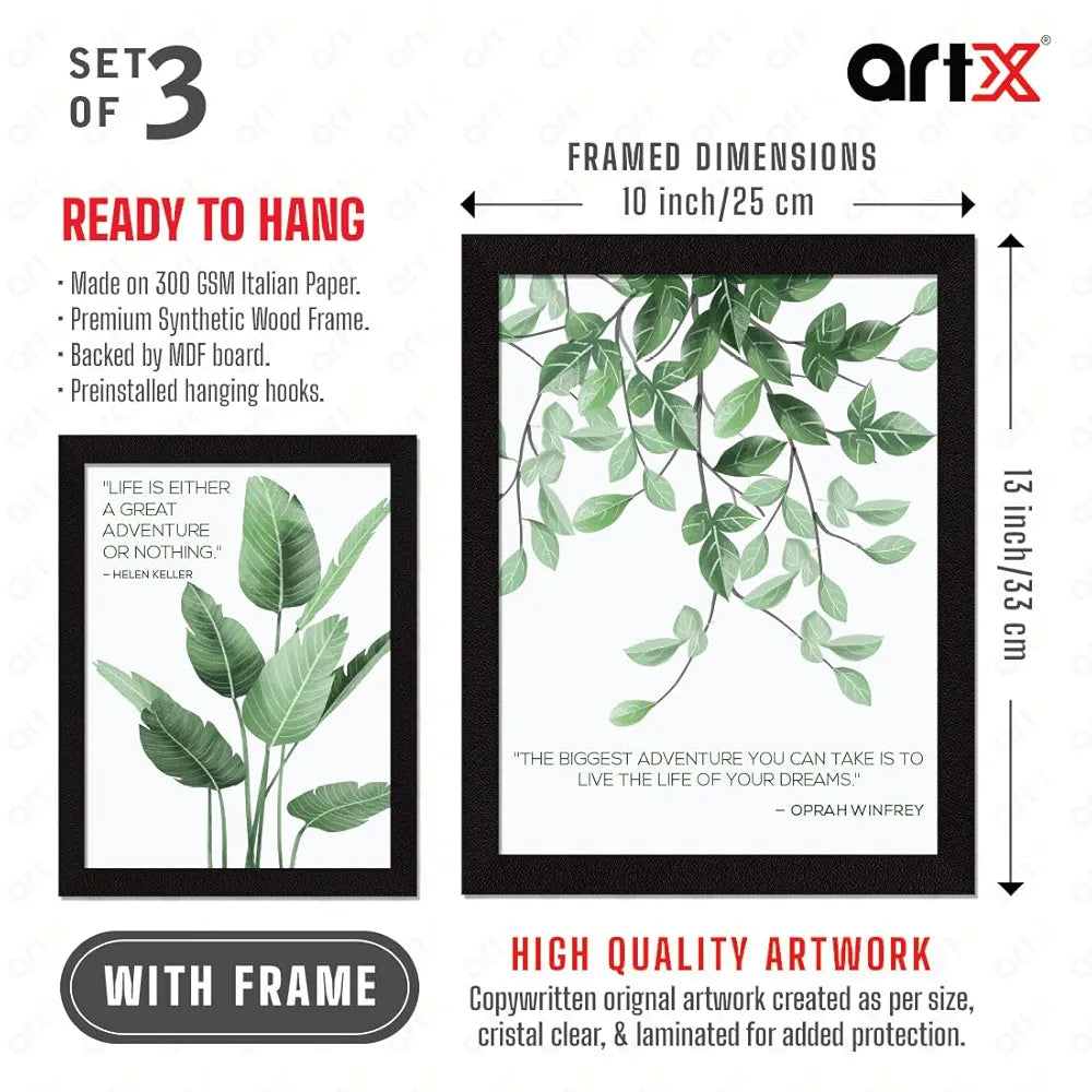ArtX Paper Motivational Quotes AXD3-110-MOT Wall Frames Inspiring Quotes Set of 3