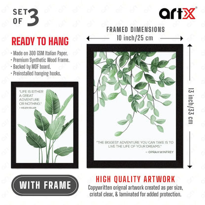 ArtX Paper Motivational Quotes AXD3-110-MOT Wall Frames Inspiring Quotes Set of 3