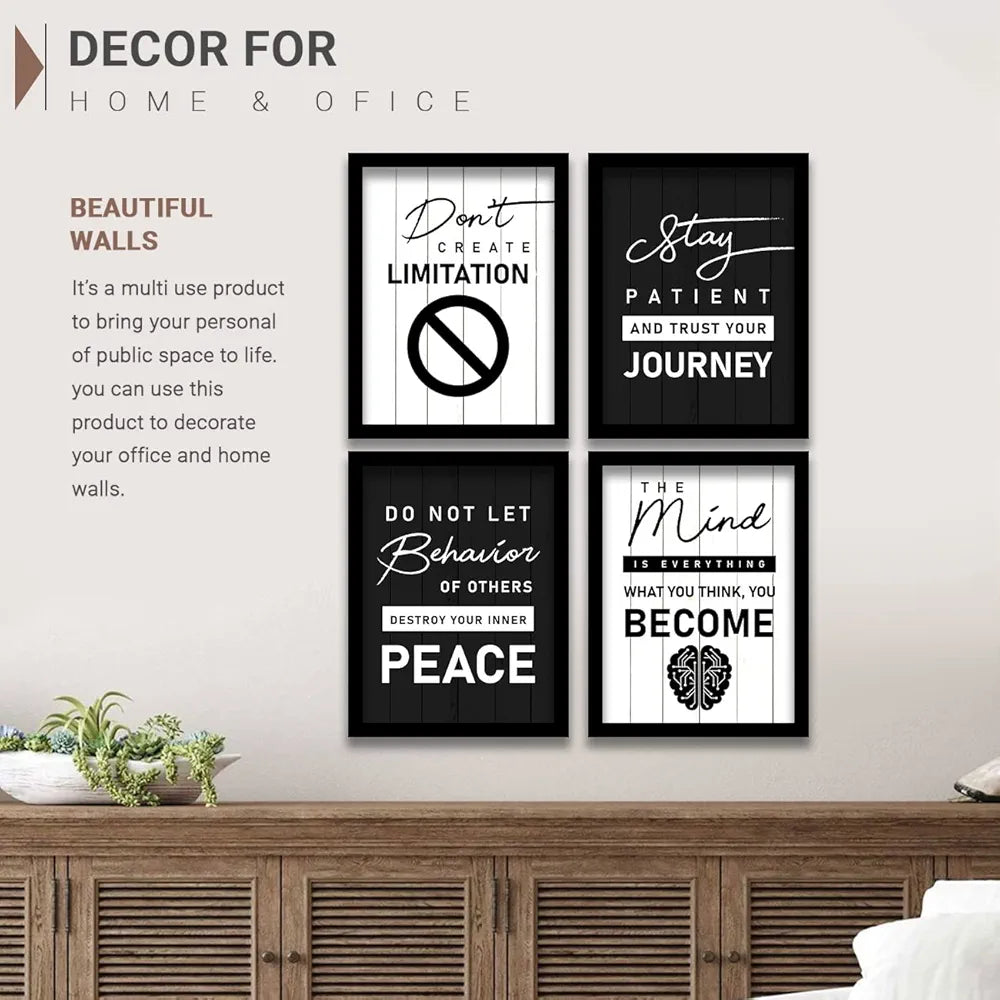 Kotart Dont Create Limitation Framed Posters Motivational Quotes Wall Frame
