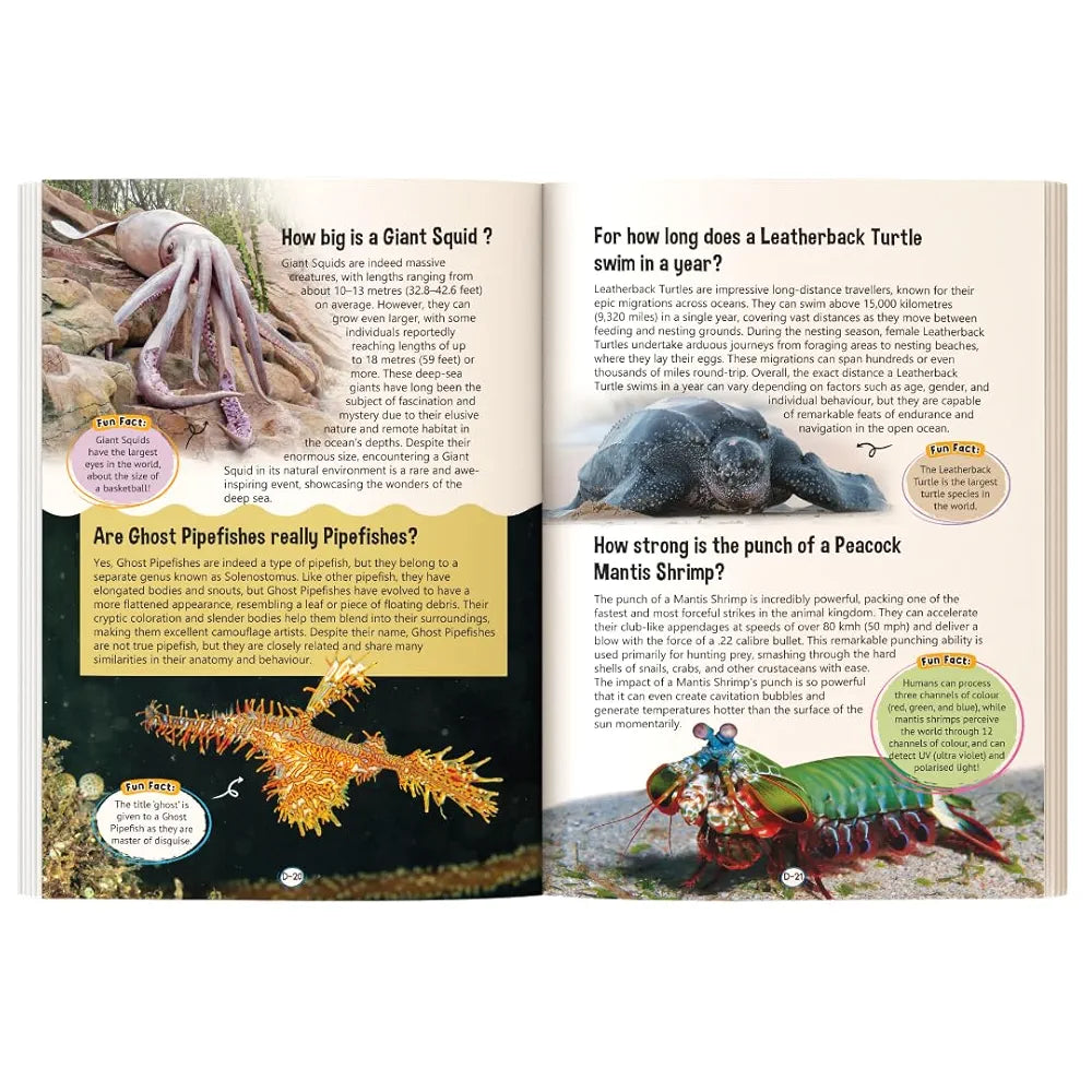 121 Wild & Marine Animals Facts Book for Kids Ages 8+ | Educational Paperback with Colourful Images & Bold Text | 121 Curious Facts for All Ages by Majestic Book Club