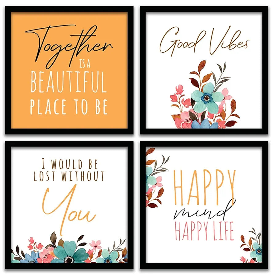 Kotart Together is Quotes Frames for Wall Decor Motivational Wall  Set of 4