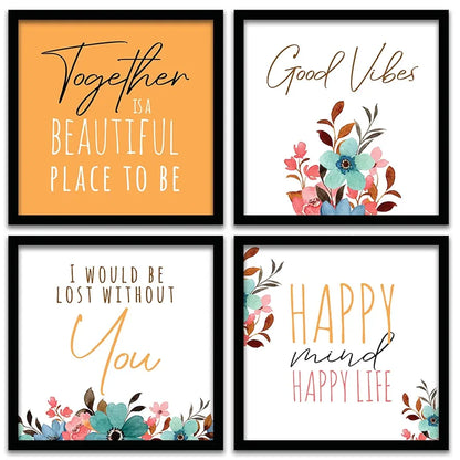 Kotart Together is Quotes Frames for Wall Decor Motivational Wall  Set of 4