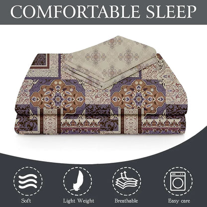 Fresh From Loom Microfiber Cotton Bedsheet King Size 240 TC King Size Soft Bed Cover with 2 Pillow Cover Paisley Coffee