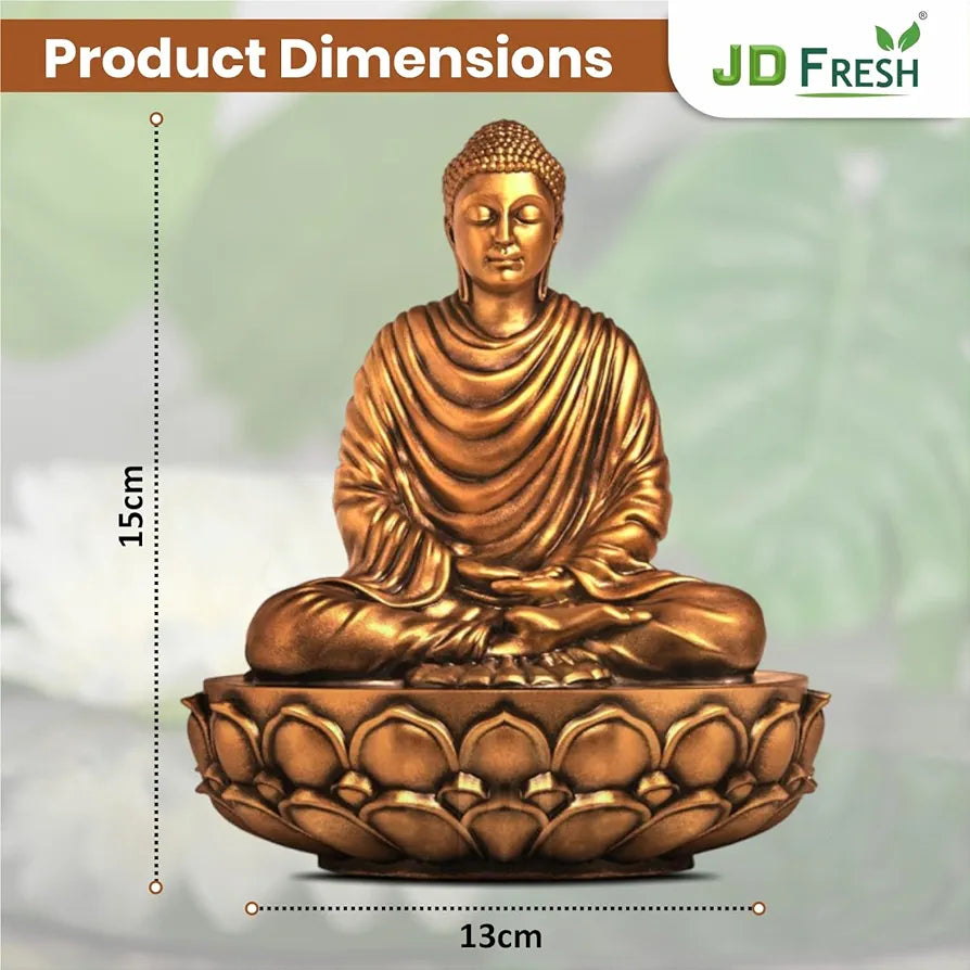 Jd Fresh 6 Inch Gautam Buddha Statue - Gold