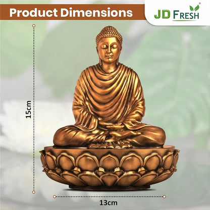 Jd Fresh 6 Inch Gautam Buddha Statue - Gold