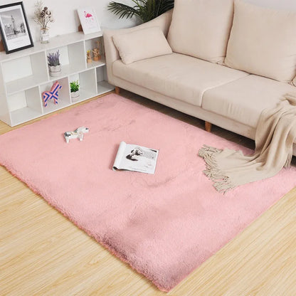 Luxe Home International Rectangular Carpet Super Soft Anti Skid Rabbit Fur  Bathroom Mats Colour Peach