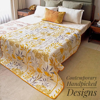 Urban Space Double Bed Comforter Microfiber 3 Layered Quilt Printed AC Blanket Colour Tuscany
