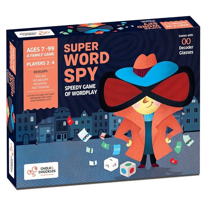 Chalk and Chuckles Super Word Spy - Fun Family Word Game, Kids and Adults | Educational Board Games