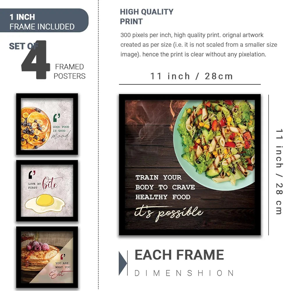 Kotart Train your Body Cooking Quotes Wall Posters With Frame