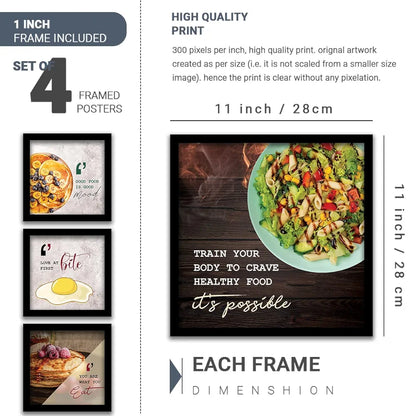 Kotart Train your Body Cooking Quotes Wall Posters With Frame