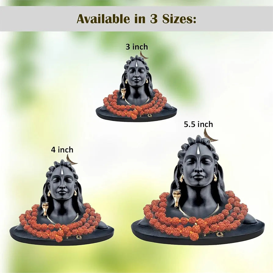 Jd Fresh 4.5 Inch Adiyogi Statue with Rudraksh Mala