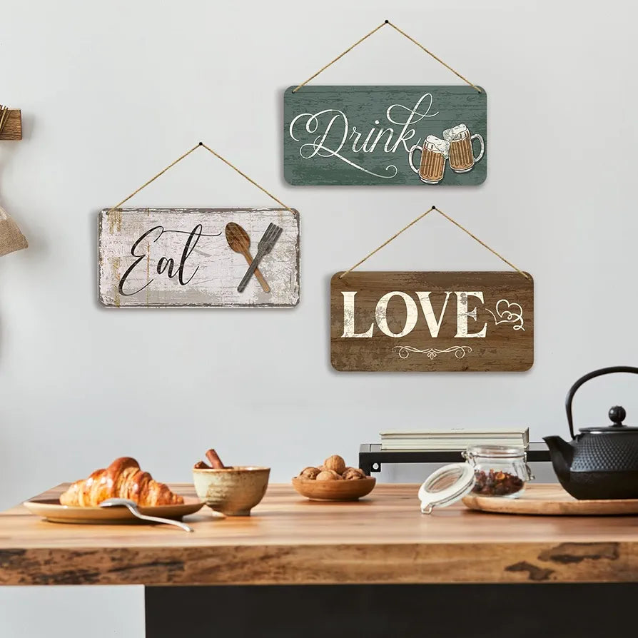 Kotart Kitchen Quotes Wooden Wall Art Hanging for Restaurant Bar Dianing Area 7