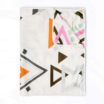 Divine Casa Glace Cotton 120 GSM Reversible Lightweight Printed Single Bed AC Dohar Blanket Quilt Colour Orange and Pink