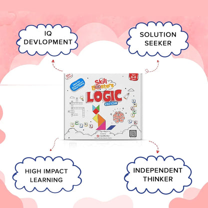ClassMonitor Brain Development with Free App with 25 Riddles,9 Decoding Activities,Crossword Puzzles,100+ Letter Tiles | Home-Learning Kit for Kids Age Group 6-8 Years