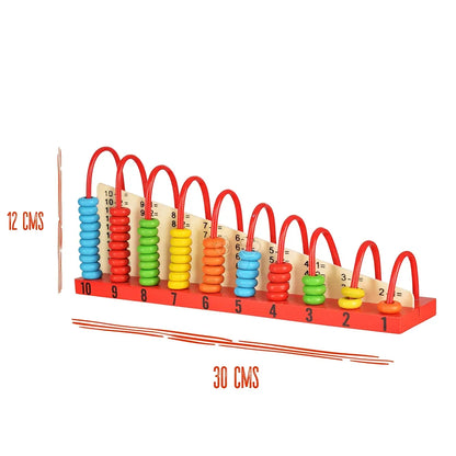 Trinkets & More® - Wooden Calculation Shelf | Abacus Counting Addition Subtraction | Maths Learning Early Educational Kit Toy for Kids 3+ Years 