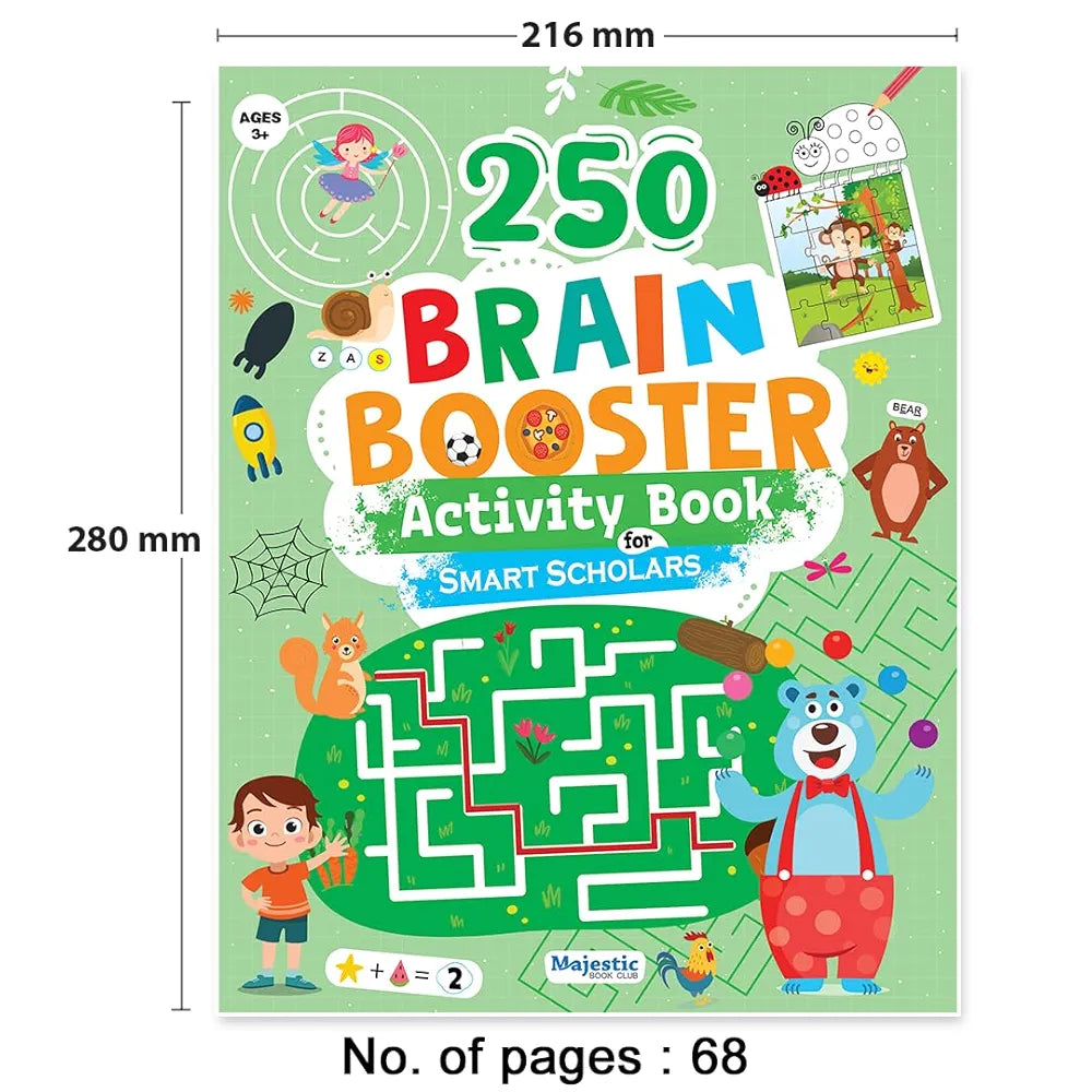 Brain Booster Activity Book for Age 3+ | 250 Engaging Brain Booster Activities to Enhance Focus and boost Problem-Solving Skills | Fun Learning | The Book Tree Books