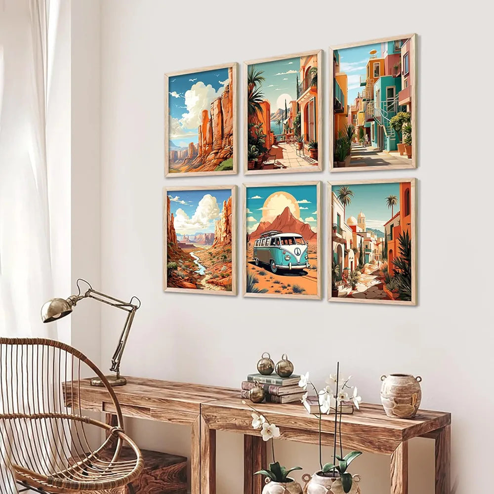 Kotart Travel Theme Digital Painting Travel Inspired Wall Art Prints A