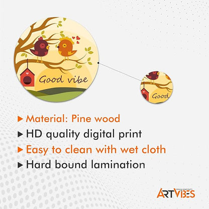 Artvibes Nature Designer Mdf Wooden Wall Hanging | Set of 11