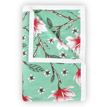 Divine Casa 100% Cotton Single Bed Dohar Lightweight & Ultra-Soft AC Blanket Colour Mint Blossom Haven