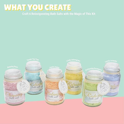 Kalakaram Diy Bath Salt Making Kit - Create 6 Reinvigorating Bath Salt Jars | Diy Kit for Kids | Activity Kit for Kids