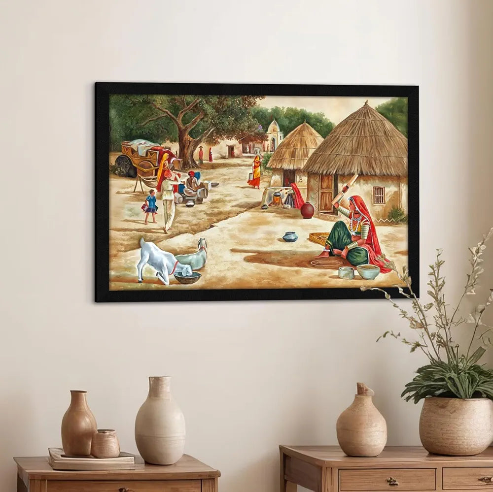 ArtX Paper Village Scene AXI000203-VIL Nature Wall Art Painting