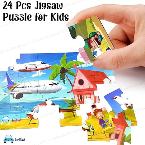 FunBlast Air Transport Jigsaw Puzzle for Kids 24 Pcs Jigsaw Puzzle