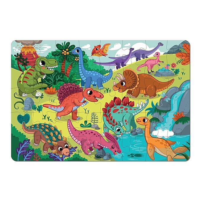 Mini Leaves 35 Piece Puzzle for Kids | Dinosaurs Jigsaw Puzzle | Educational Toys for Kids 3+ Years