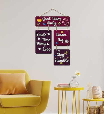 Artvibes Decorative Wall Art Mdf Wooden Hanger for Living Room | Quotes Item | Wall Art