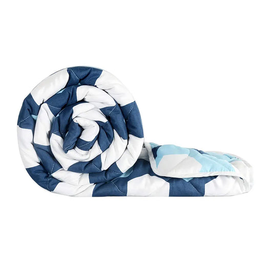 Divine Casa Microfiber 150 GSM Reversible Double Bed Comforter Ultra Soft & Lightweight Blanket Colour Legion Blue