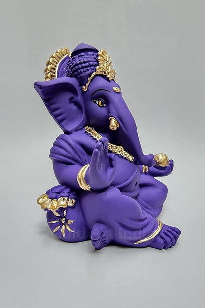 Gold Art India Beautiful Terracotta Ganesha in Violet A Festive and Auspicious Addition