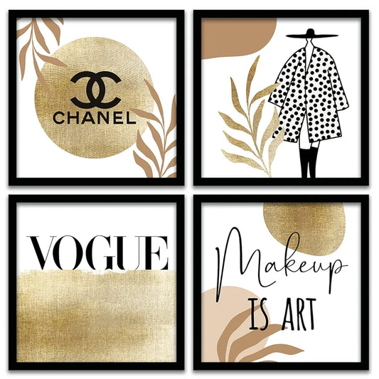 Kotart Wood Parlor Theme Frames For Salon Studio Wall Decor Set Of 4